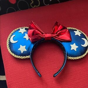 Blue and Red Starry Mouse Ears Headband